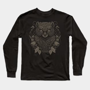 The owl is decorated with Javanese ornaments Long Sleeve T-Shirt